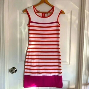 Hatley Women’s XS Knit Striped Sleeveless Midi Dress Scoop Neck Stretch EUC